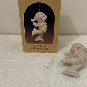 Charming Christmas Figurine Ornament. Drooping in For Christmas